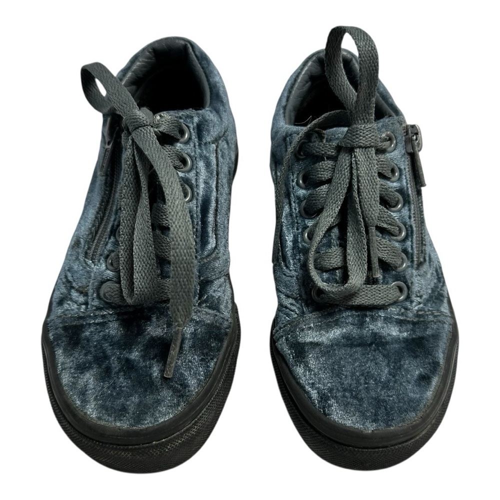 Vans Old Skool Velvet Zip Kids Comfy Sneakers Blue Size 11.5‎ Youth Casual Shoes